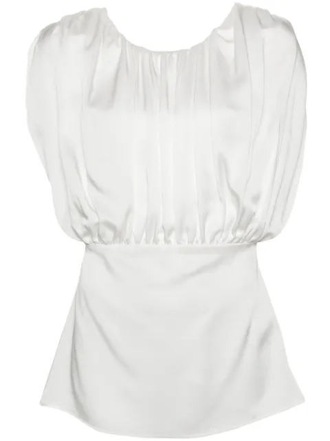 Jil Sander ruched-detailed sleeveless blouse White J01NC0132J76018