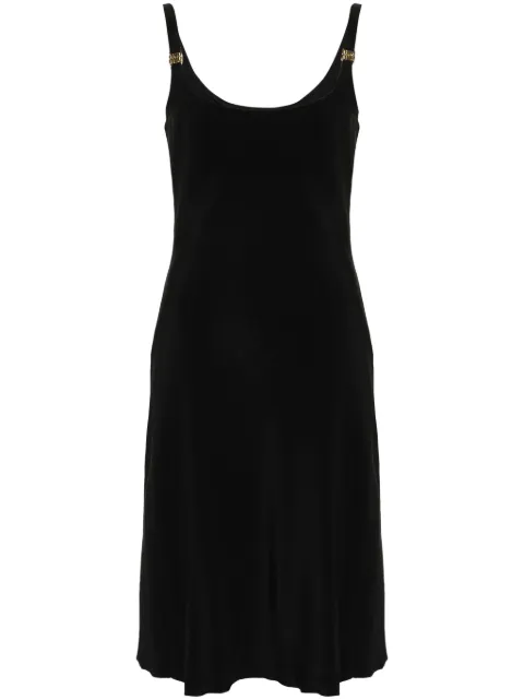 Miu Miu Cady logo-plaque midi dress Black MF5220SOOO139J