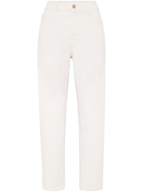 Brunello Cucinelli Monili-chain high-rise straight-leg jeans Neutrals MB057P5732C8368