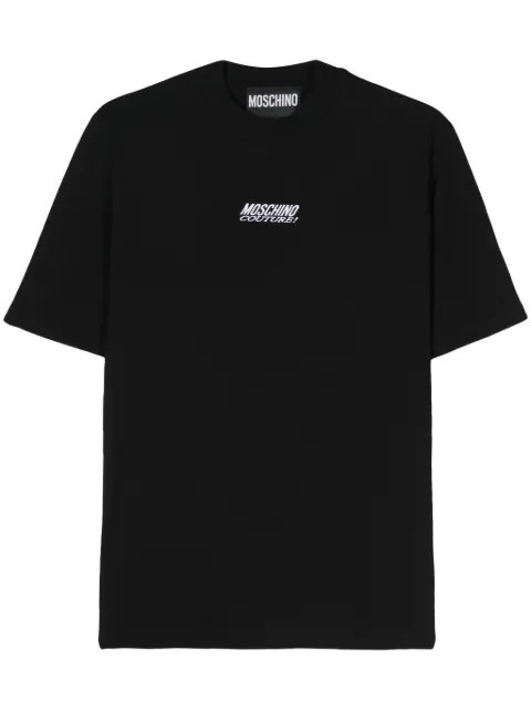 Moschino logo-embroidered cotton T-shirt Black A07172040