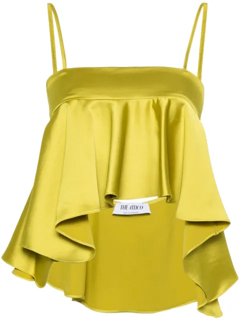 The Attico charmeuse crop top Green 242WCT232E093080