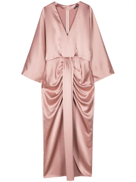 Kiton V-neck satin-finish dress Pink D57349K04S4615