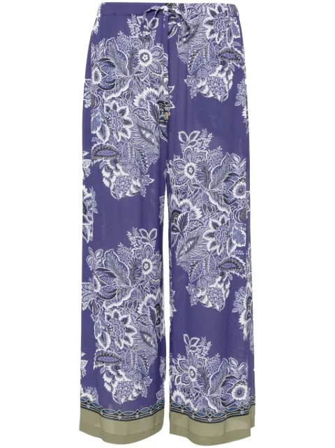 ETRO floral-print wide-leg trousers Blue WRPA000499SPD57
