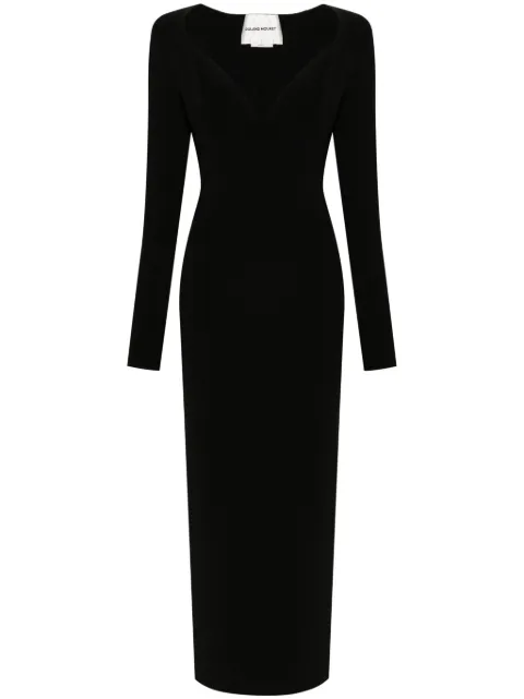 Roland Mouret pleat-detail knitted dress Black RMAW23027M