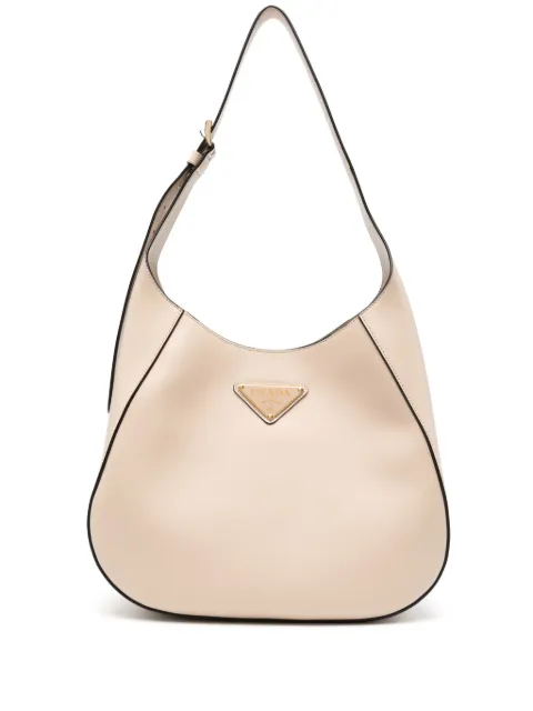 Prada triangle-logo leather shoulder bag Neutrals 1BC196VOOO2AIX