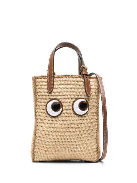 Anya Hindmarch Eyes raffia tote bag Neutrals 5050925189057