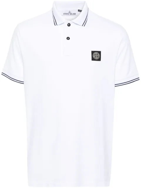 Stone Island 2200010 organic cotton piqué with stretch polo shirt White L1S152200010S0018