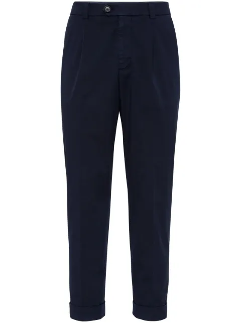 Brunello Cucinelli tapered cotton trousers Blue M289LE1450C2517