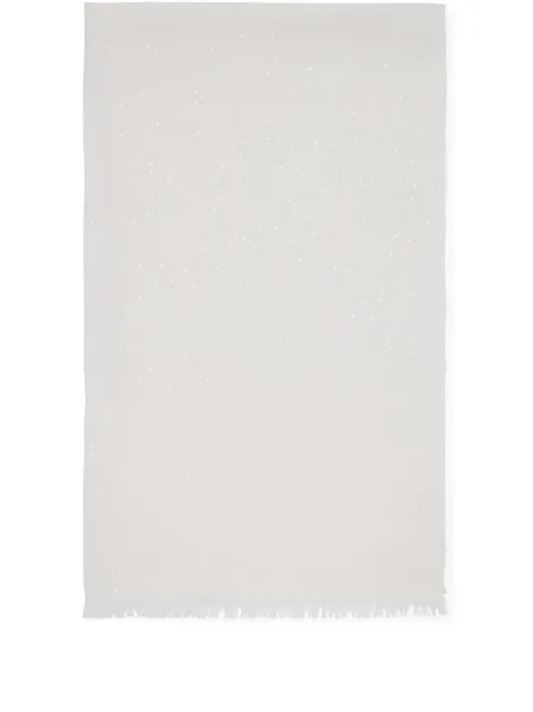 Brunello Cucinelli frayed-hem oversized scarf White MSCDVSW03C159