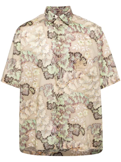 ETRO Pegaso-embroidered floral-motif shirt Neutrals MRIC001699SA536