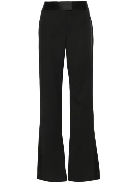 Off-White satin-trim wool trousers Black OWCQ004C99FAB0011000