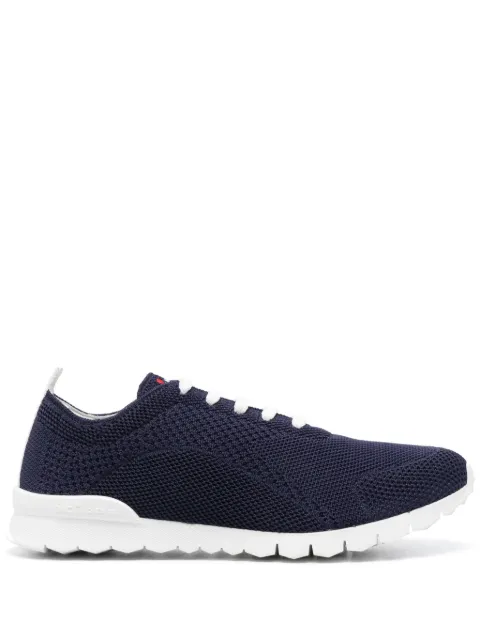 Kiton embroidered-logo sneakers Blue USSFITSN0080973008