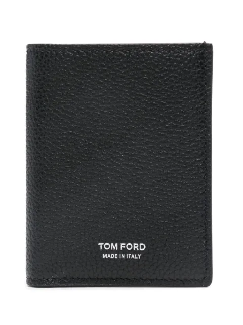 TOM FORD logo-print leather cardholder Black Y0279LCL158S