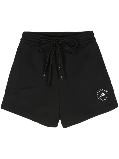 adidas by Stella McCartney logo-print organic cotton track shorts Black IK9093