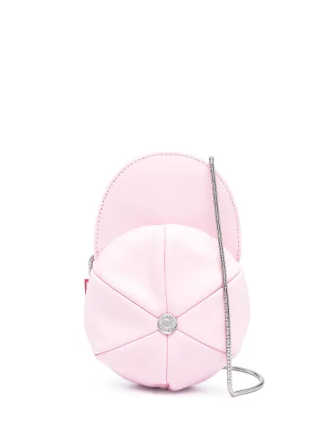 MOSCHINO JEANS logo-appliqué leather crossbody bag Pink 31193292
