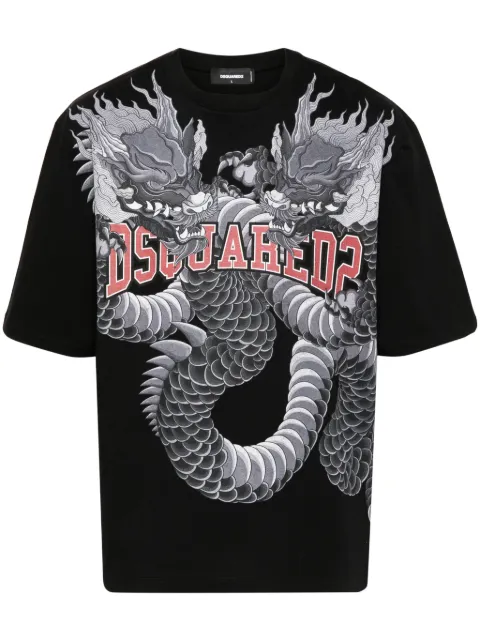 DSQUARED2 logo-print cotton T-shirt Black S74GD1214S23009