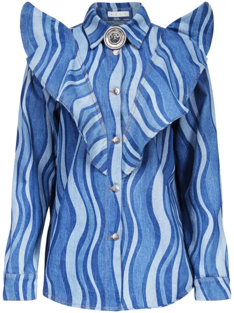 AREA sunray-patterned denim shirt Blue 2401T22302