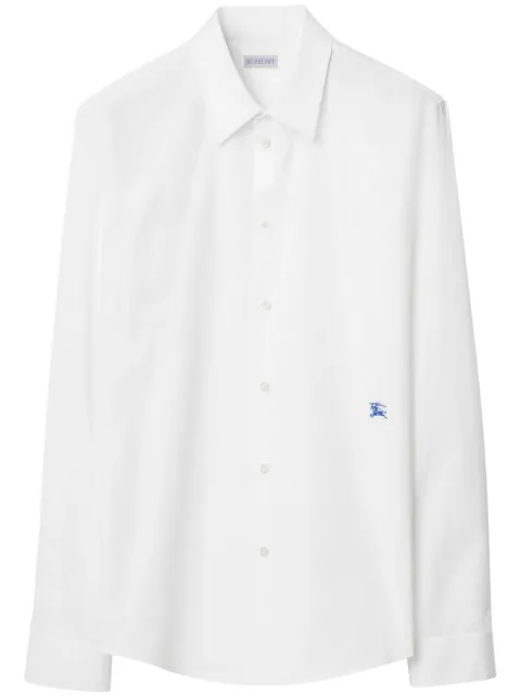 Burberry logo-embroidered poplin shirt White 8081365
