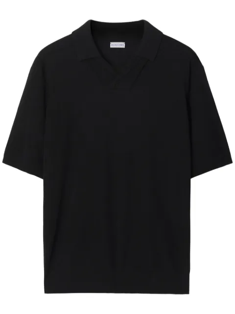 Burberry V-neck wool polo shirt Black 8083180