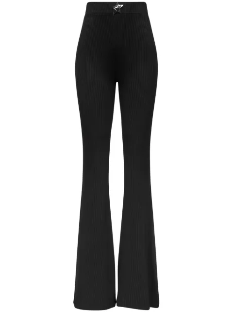 AREA star-stud high-waist flared trousers Black 2401P16300