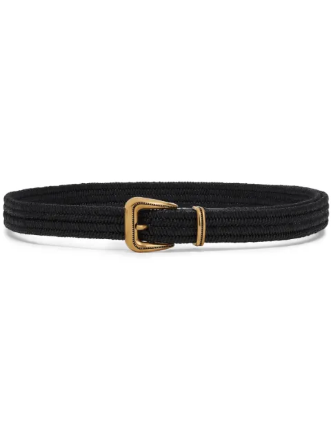 Brunello Cucinelli woven linen belt Black M0NALC281CNERO