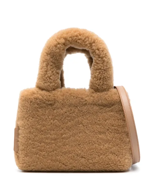 Amina Muaddi Amini Giuly shearling tote bag Brown AMINIGIULYSHEARLING