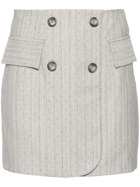 NISSA crystal-embellished miniskirt Grey F15081