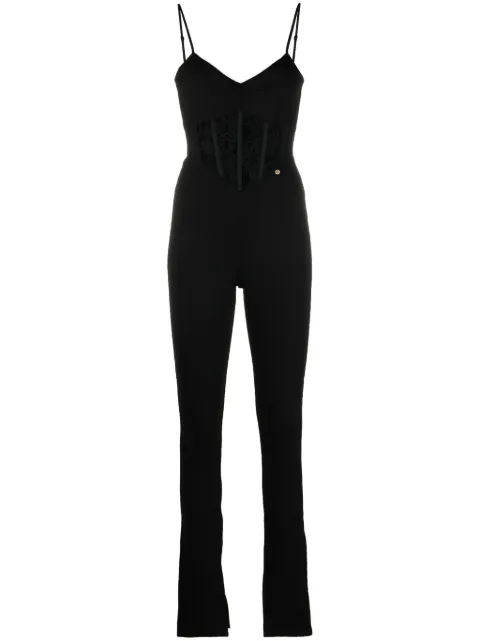 NISSA boned-bodice slim-cut jumpsuit Black SALOS14558