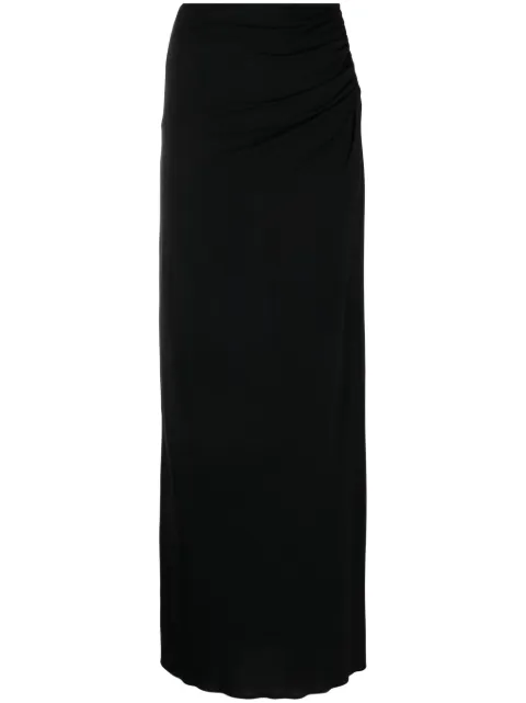 Magda Butrym plunge-detail gathered maxi skirt Black RE24SKIRT01
