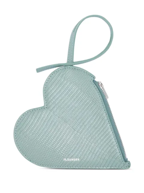 Jil Sander heart-shaped leather pouch Green J08VL0005P6400