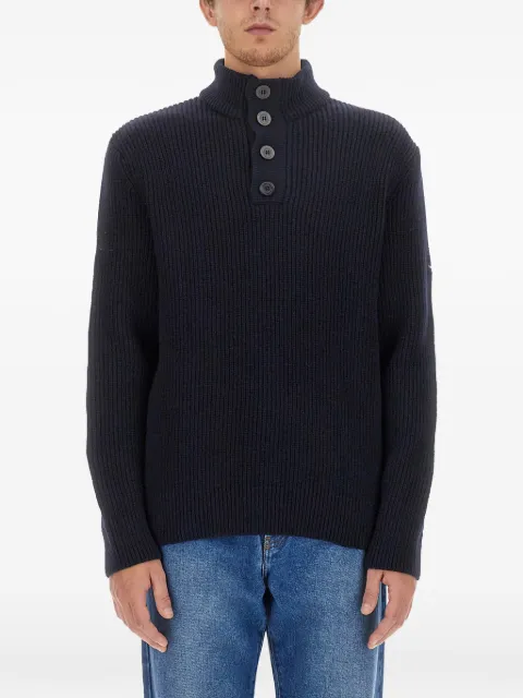 Saint James buttoned knitted sweater Blue 1750CC