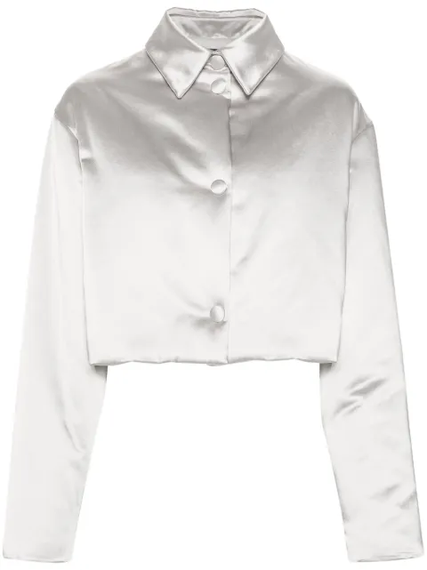 Fabiana Filippi duchess-satin cropped puffer jacket Silver CTD264F189D6430000