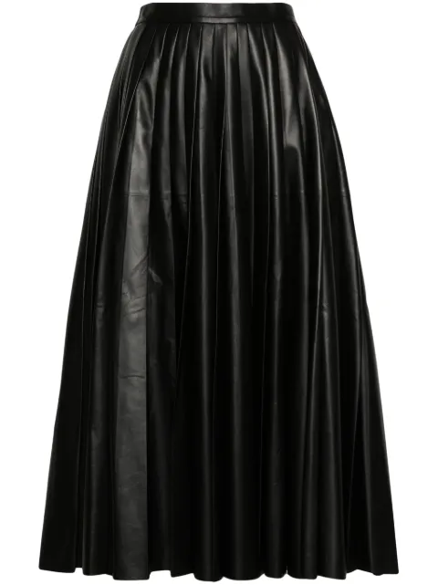 Fabiana Filippi pleated leather skirt Black PLD264F208I9080000