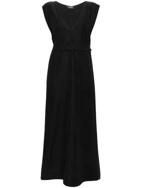 Fabiana Filippi belted crepe midi dress Black ABD274F138D5440000