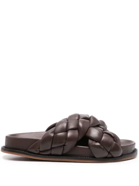 Fabiana Filippi braided leather slides Brown ASD274A929H1371253