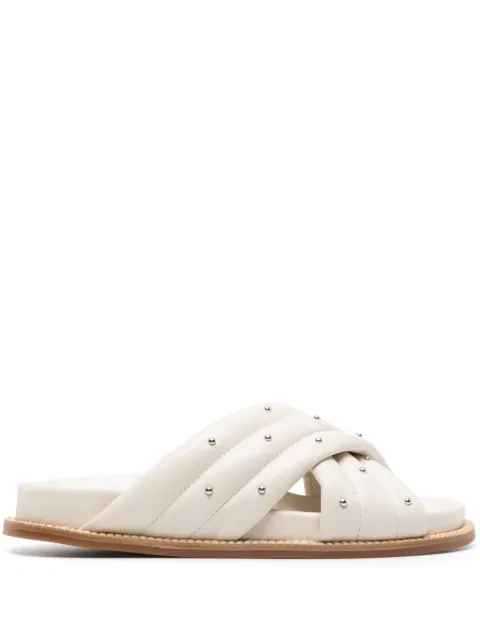 Fabiana Filippi stud-detailed leather slides White ASD274A930H1370000