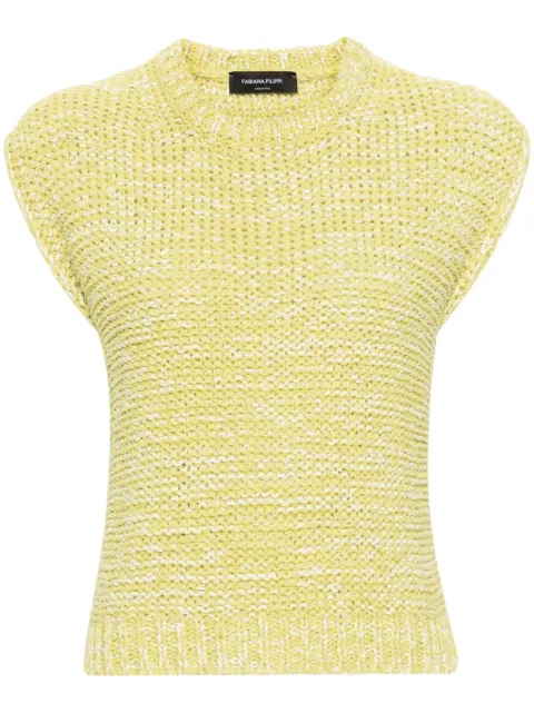 Fabiana Filippi crochet-knit mélange-effect vest Green MAD274F520H4220000