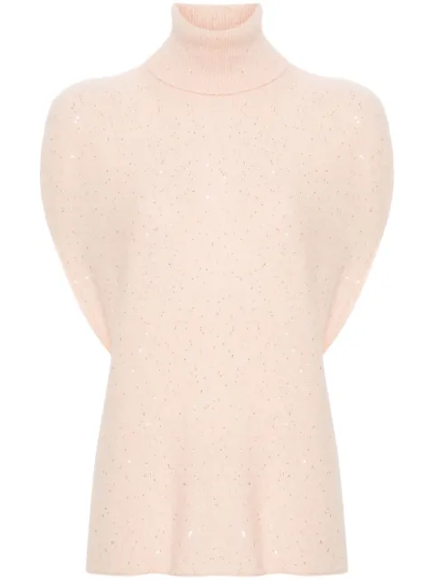 Fabiana Filippi sequin-embellished knitted top Pink SAD264A714D2960000