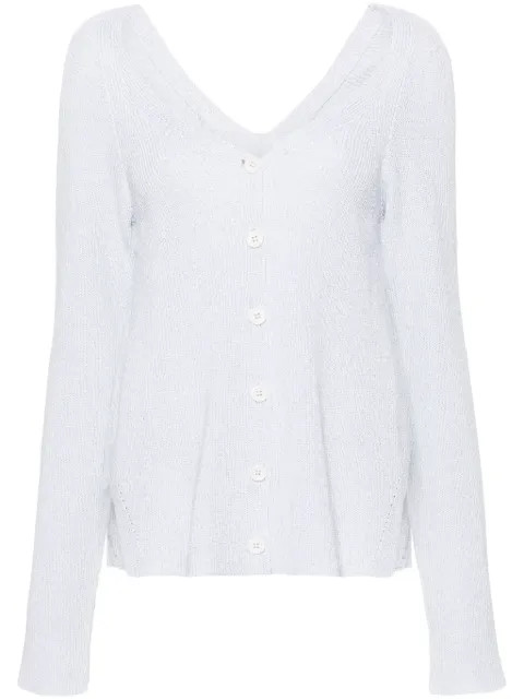 Fabiana Filippi lurex-detailed ribbed-knit cardigan White MAD274F373H4520000