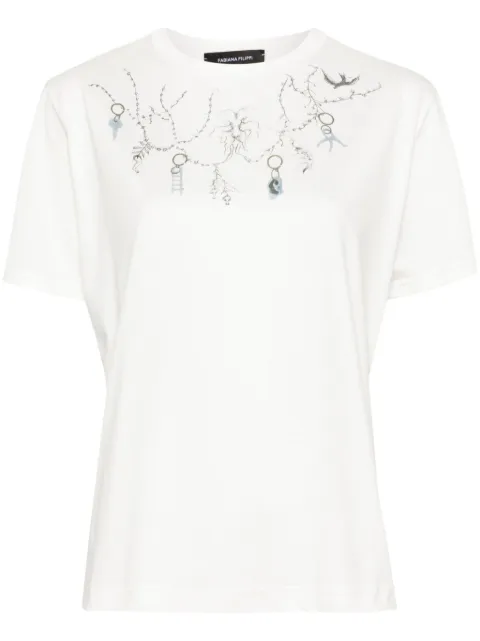 Fabiana Filippi Fabula-print cotton T-shirt White JED274F445H4430000