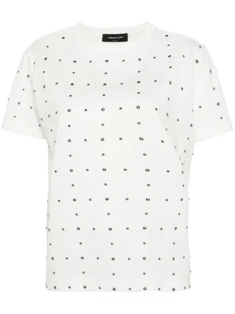 Fabiana Filippi studded cotton T-shirt White JED274F445H4840000