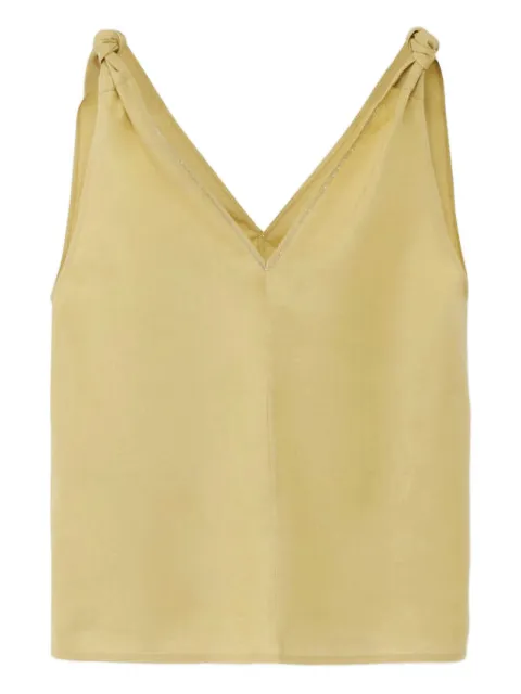 Fabiana Filippi V-neck sleeveless top Yellow TPD274F633D6610000