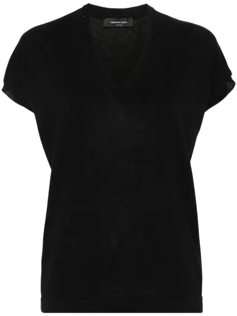 Fabiana Filippi sequin-embellished knitted top Black MAD274F358H4960000