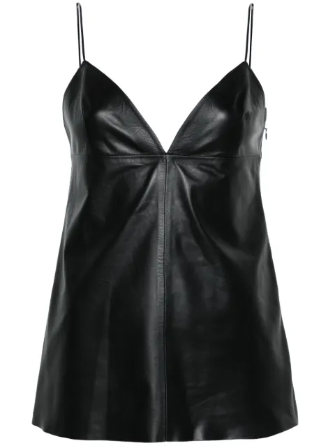 Fabiana Filippi panelled leather tank top Black PLD264F204I9080000