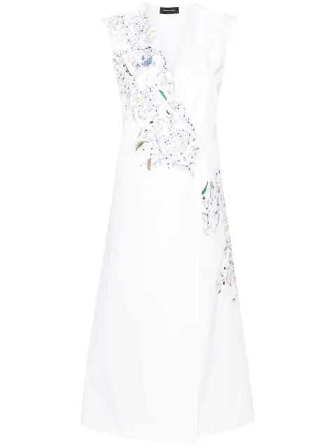 Fabiana Filippi embroidered cotton wrap dress White ABD274F487H4720000