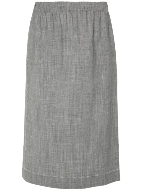Fabiana Filippi decorative-stitching chambray skirt Grey GND264F292I9370000