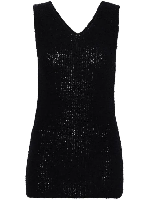 Fabiana Filippi V-neck bouclé tank top Blue MAD264F070I8630000