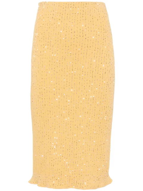 Fabiana Filippi sequin-embellished pencil skirt Orange GND274F677H4330000