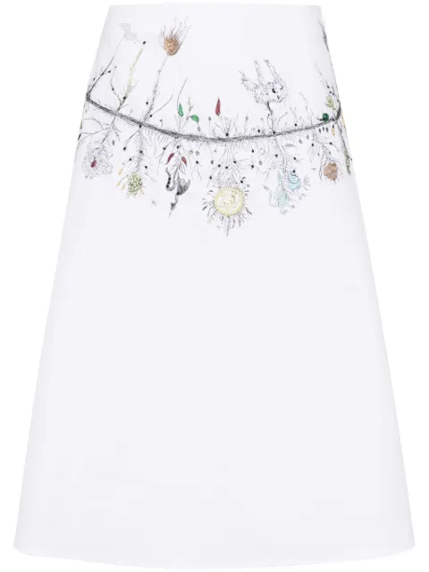 Fabiana Filippi bead-embellished cotton skirt White GND274F701H4720000