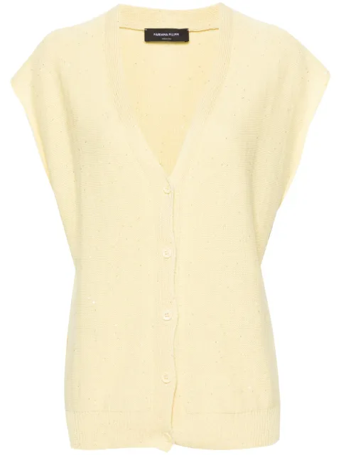 Fabiana Filippi sequined V-neck vest Yellow MAD274F093D2730000
